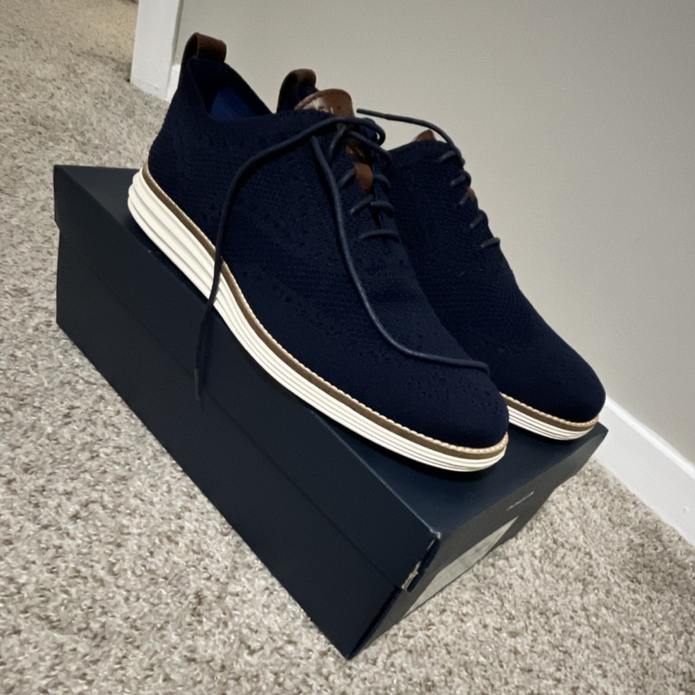 Cole Haan Grand Stitchlite Men’s Blue Knit Lace-Up Sneaker US 9 M C27960