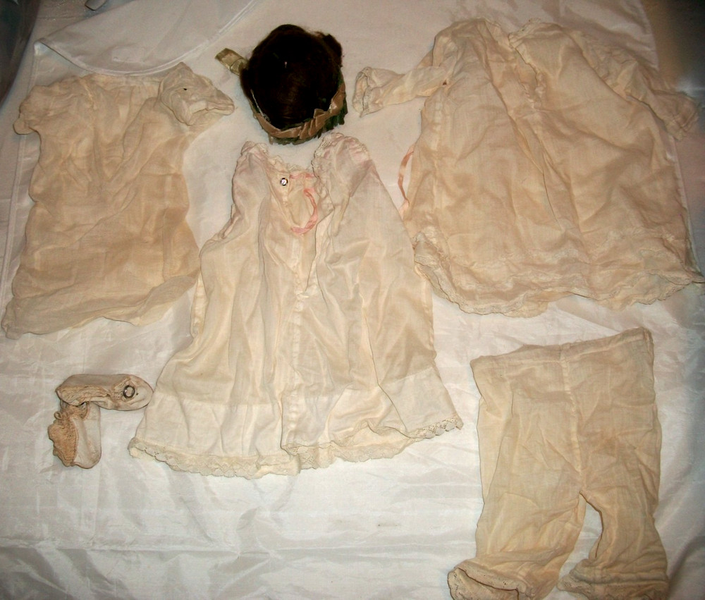 Antique Bisque Head Doll Clothes - 6 Piece Outfit - 12