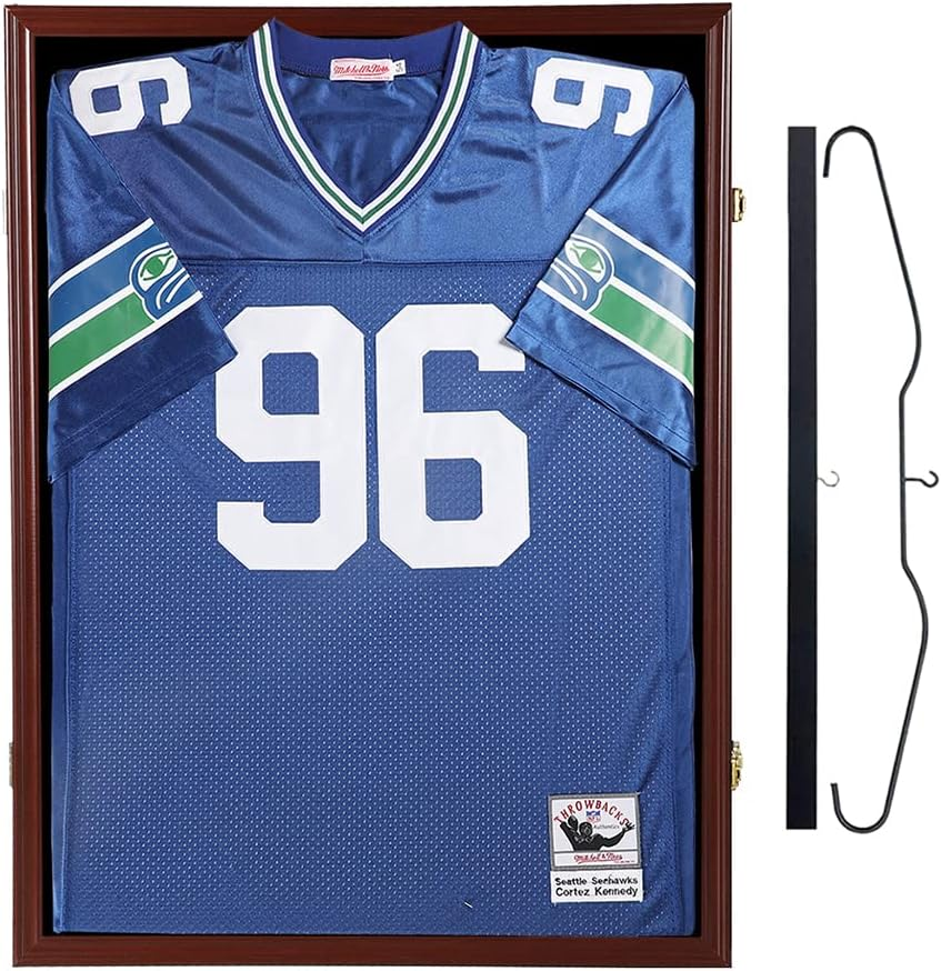 Jersey Display Frame Case Large Frames Shadow Box Lockable with UV Protection Ac-image