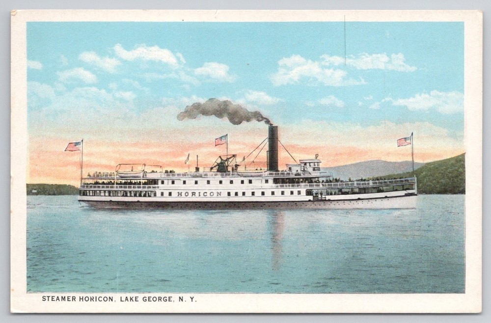 Steamer Horicon Lake George NY New York Vintage Postcard Divided Back