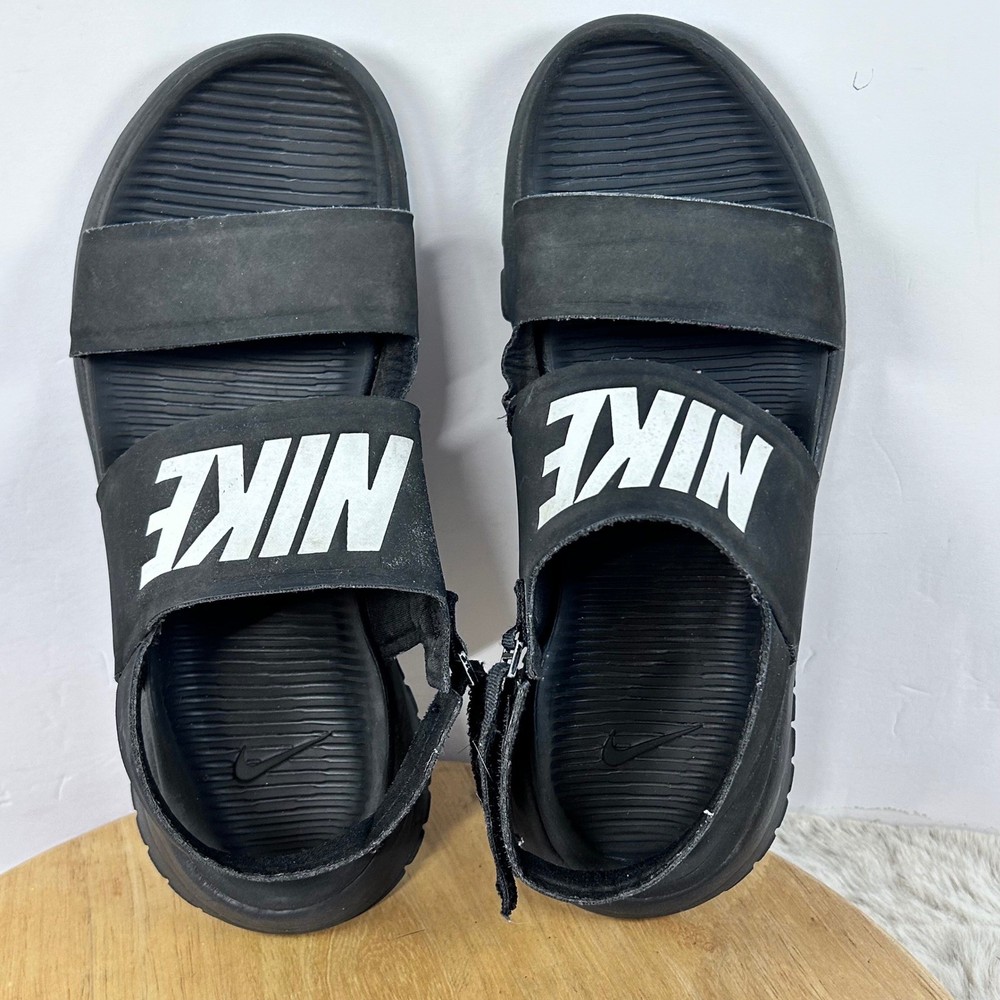 Nike Adjustable Two-Strap Black Slides - Comfortable Casual Sandals in Various Sizes  