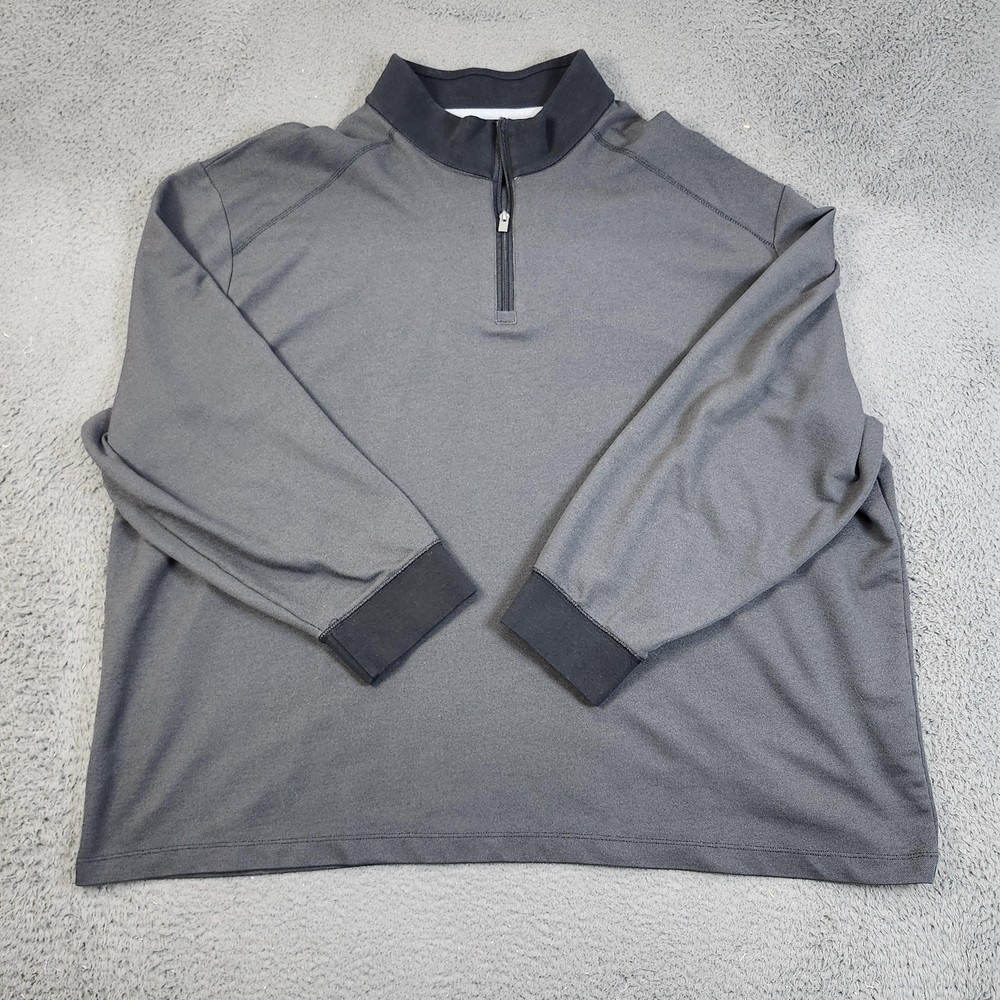 Van Heusen Pullover Mens 3XL Gray Quarter Zip Big & Tall Mock Neck Shirt