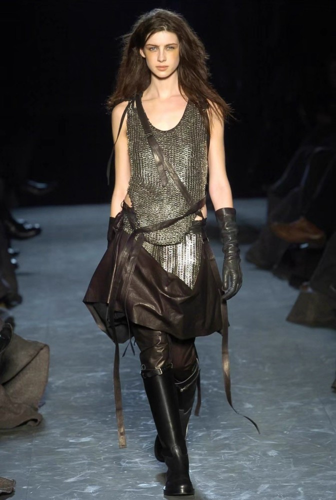 Ann Demeulemeester 2004AW Archive leather skirt 36 Size