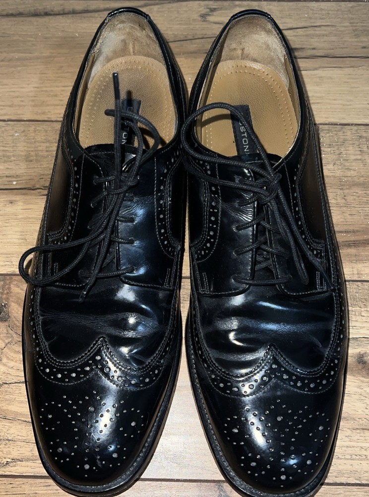 Bostonian Wingtip Leather Size 12 Black Dress Shoes