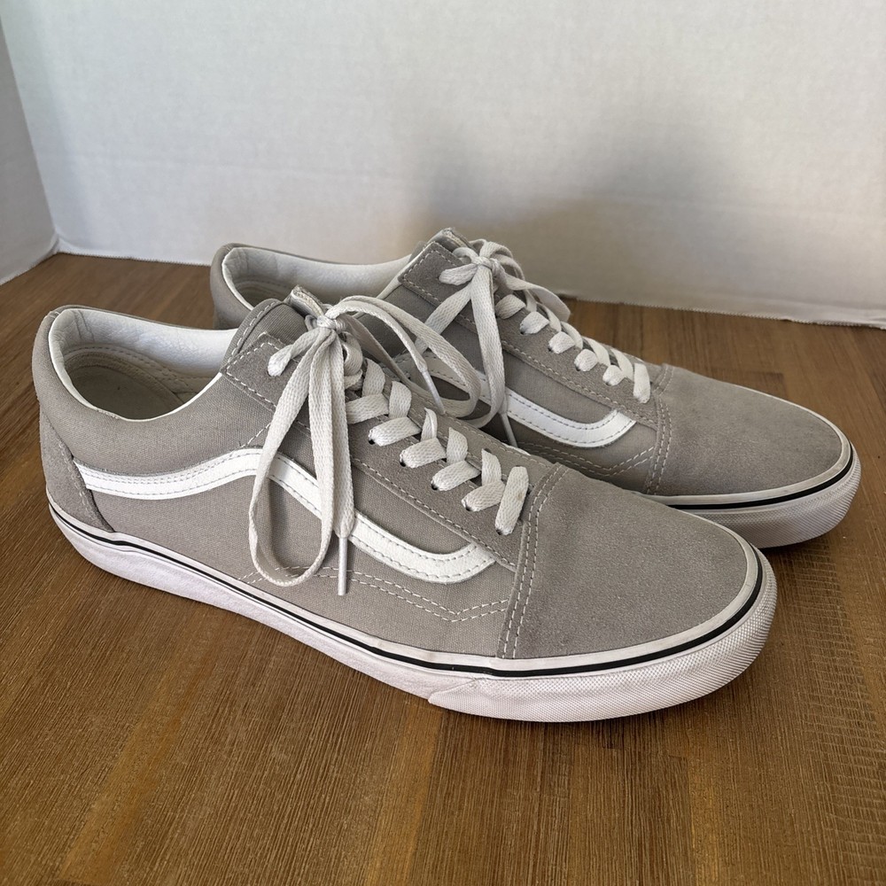 VANS Old Skool Gray White Men’s Size 11.5 (13 Women) Skateboard Shoes Sneakers