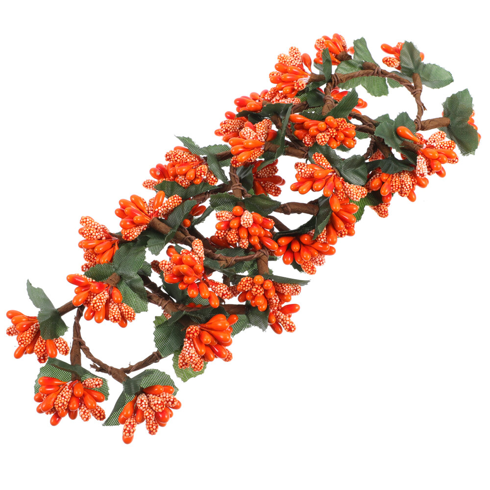 6 Pcs Candles Artificial Berry Wreath Thanksgiving Beautiful Decoration