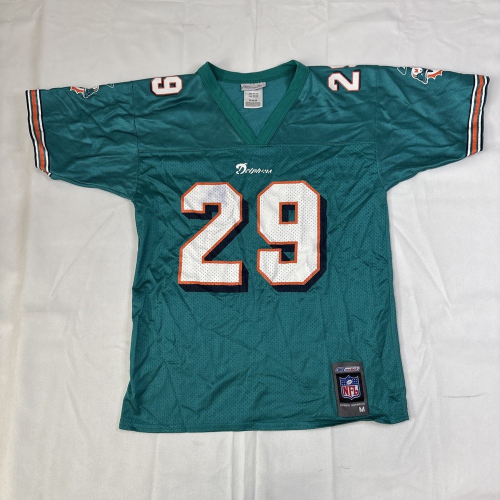 Sam Madison Miami Dolphins Jersey  #29 Aqua Reebok Medium Youth Authentic