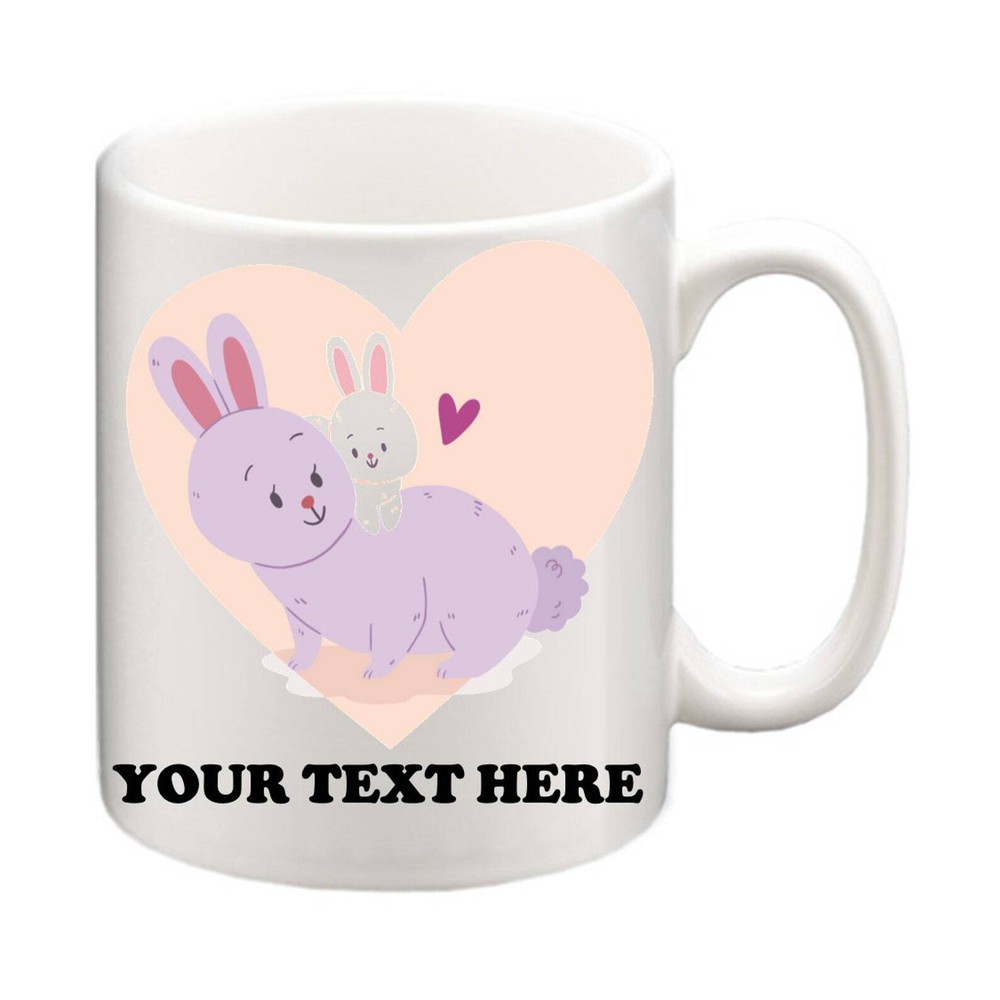 Personalised Mother Rabbit Cute Mothers Day Mug And Coaster Add Your Own Text!