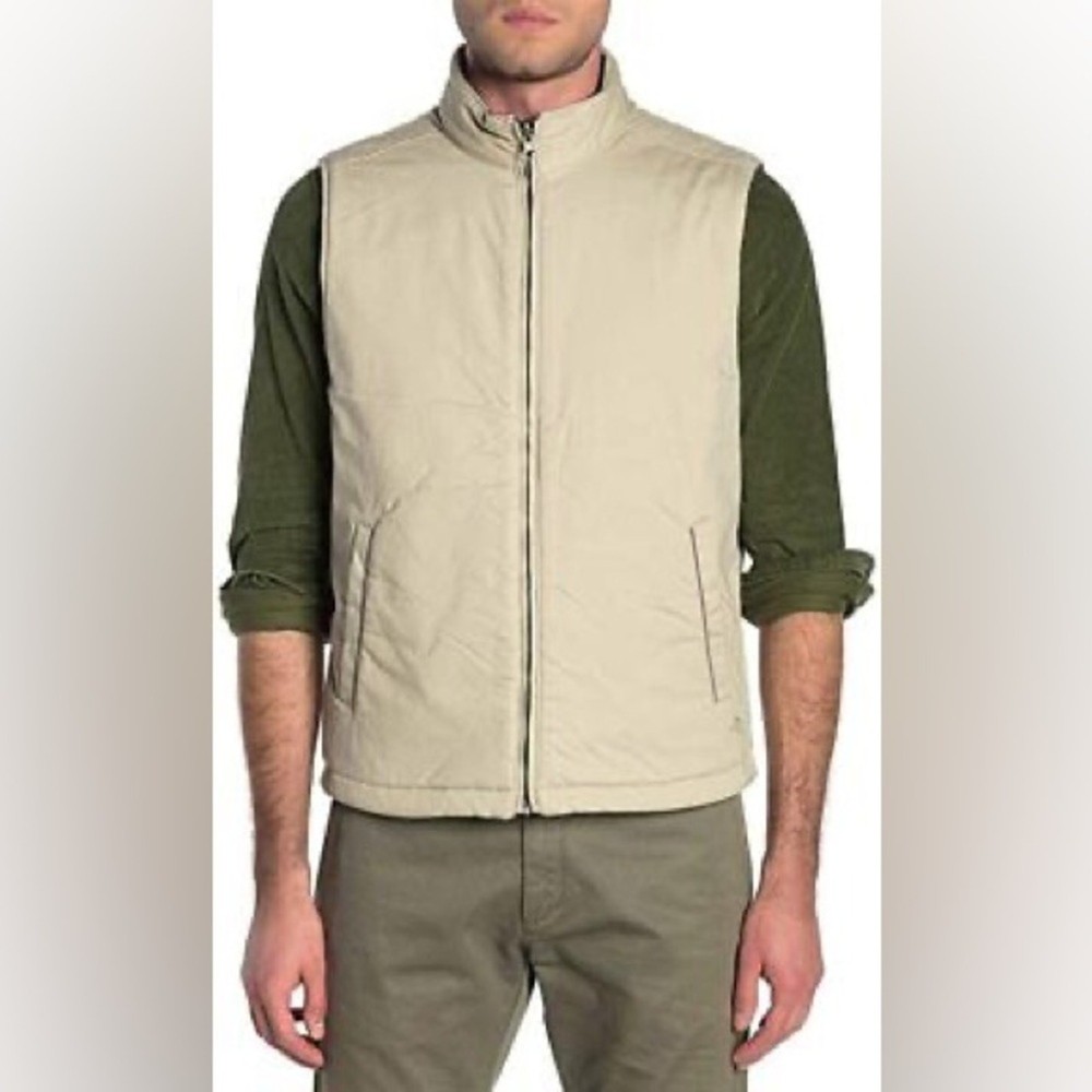 Tommy Bahama Men’s Size Medium Sail Reversible Vest Full Zip in Grey Beige
