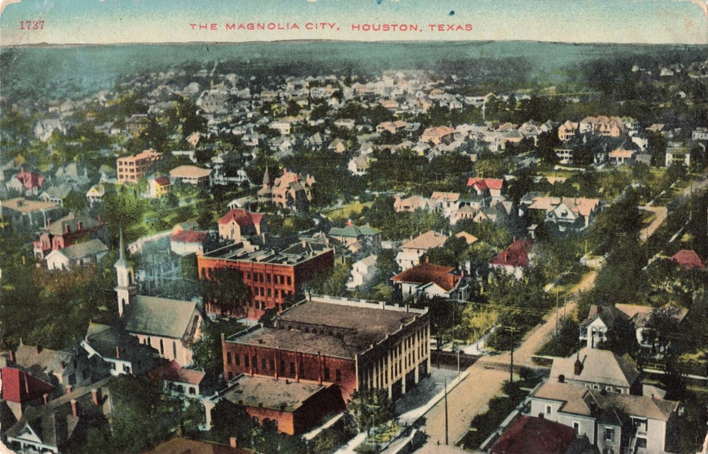 Birdseye View The Magnolia City Houston Texas TX c1910 Postcard