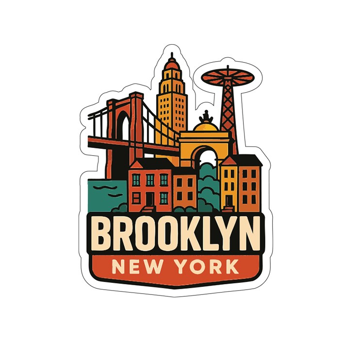 Brooklyn Sticker Decal Vinyl Die-Cut City Skyline Landmark Design