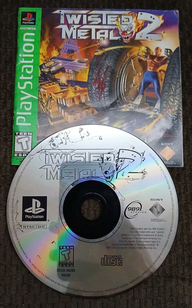 Twisted Metal 2 Sony PlayStation PS1 1996 DISC AND MANUAL ONLY