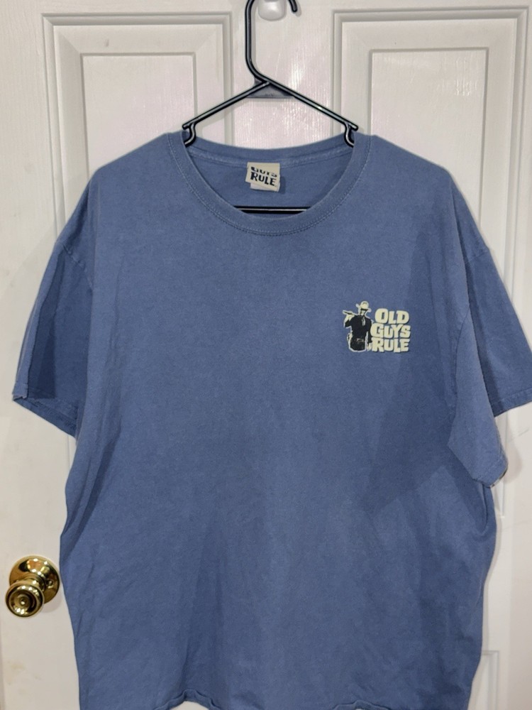 Old Guys Rule Men's T-Shirt Size Extra Large Short Sleeve Graphic Tee, Blue