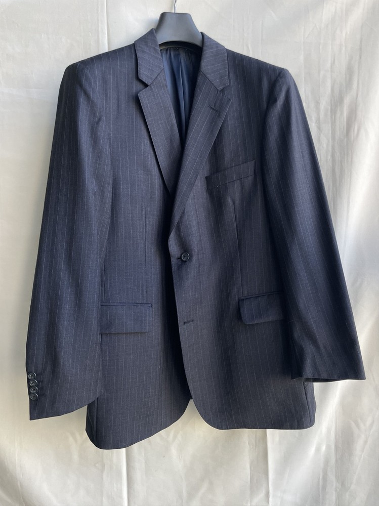Burberry K-Knopf Striped Navy Wool Suit Jacket Blazer Size EUR 54-56/UK/US 44-46
