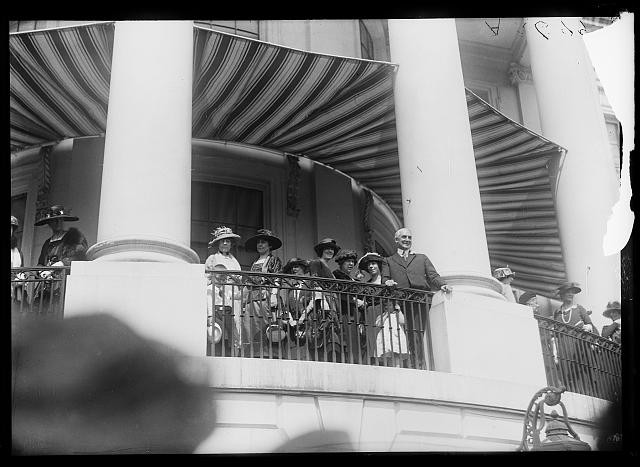 Washington D.C. White House President Harding Group on Porch 1921-1923