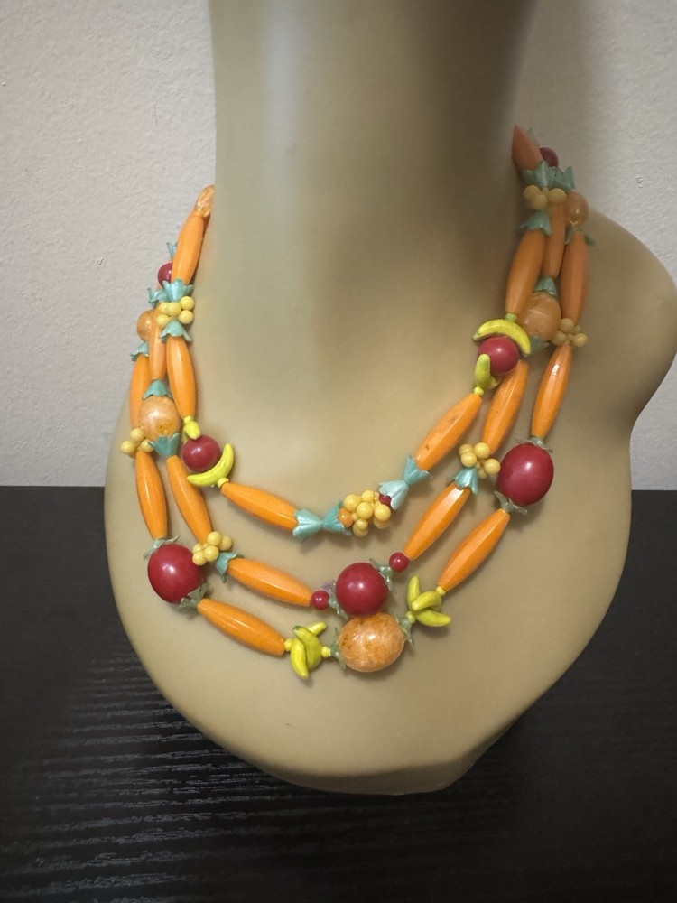 Vintage Plastic Beaded Colorful 