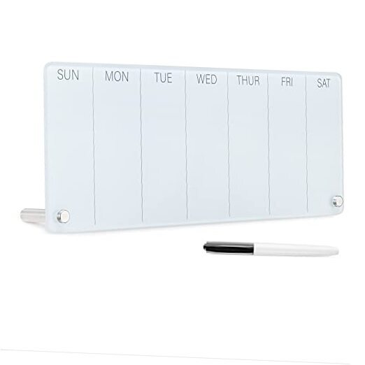 Weekly Whiteboard Planner - Small Dry Erase Glass Whiteboard to Do classic