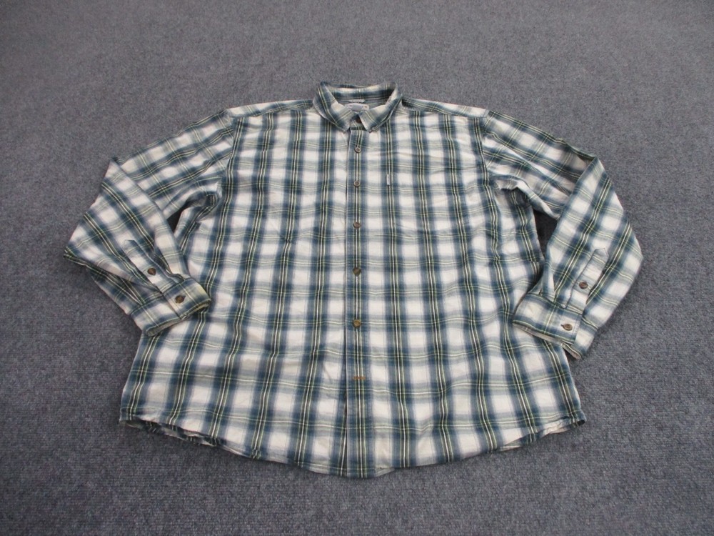 Carhartt Shirt Adult XL Blue Plaid Relaxed Work Outdoors Business Casual Mens