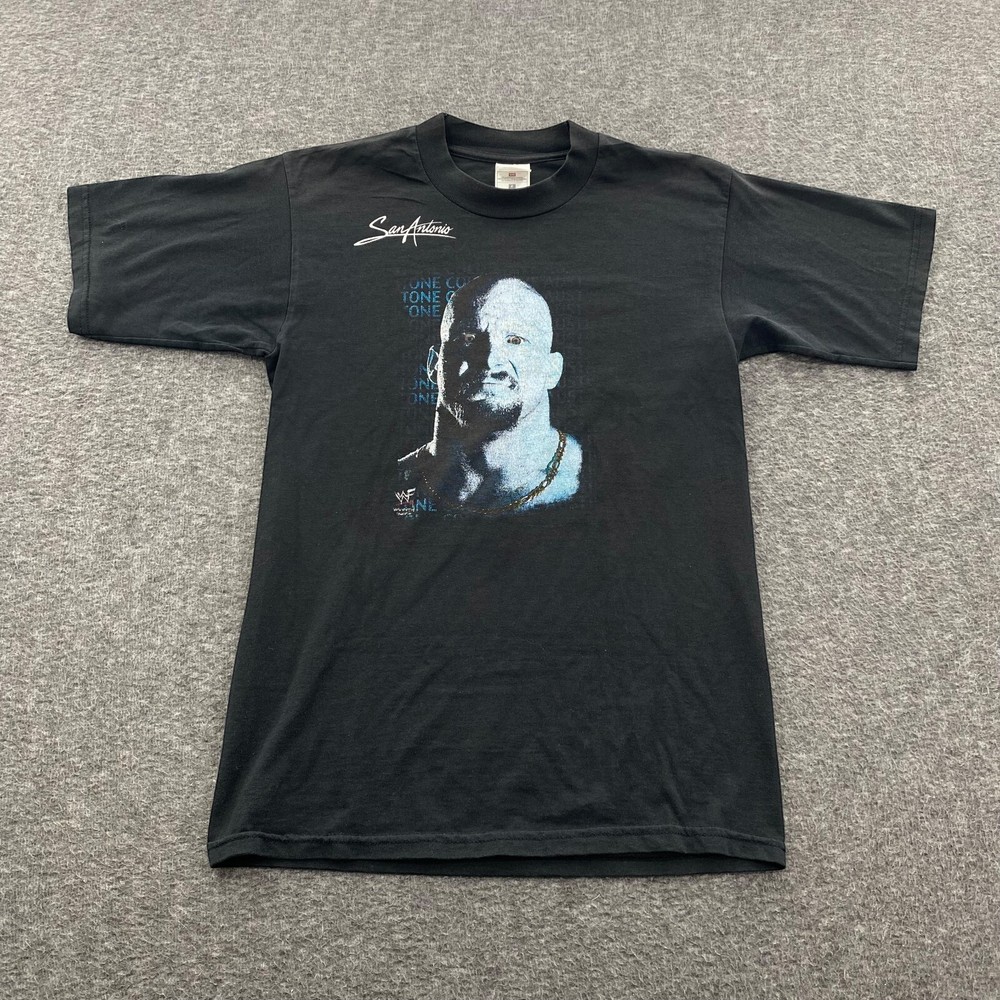 Vintage 90s Stone Cold Steve Austin T-Shirt Size Small San Antonio WWE WWF