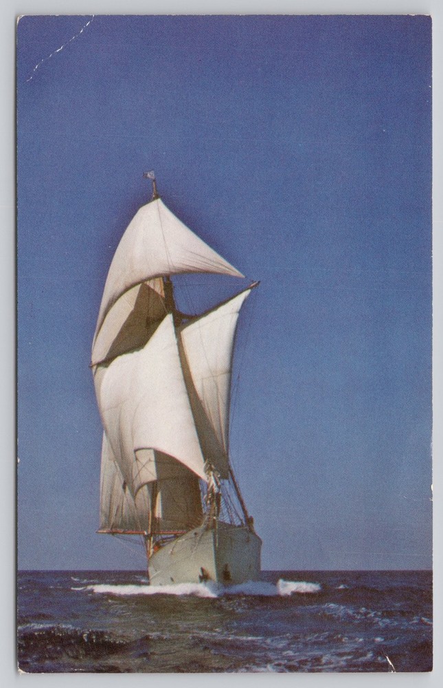 R/V Westward Staysail Schooner Woods Hole MA Sea Education Postcard 1960s