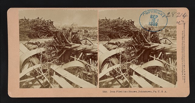 Johnstown Pennsylvania 1889 Iron Piled Like Straws Flood Ruins Stereoview