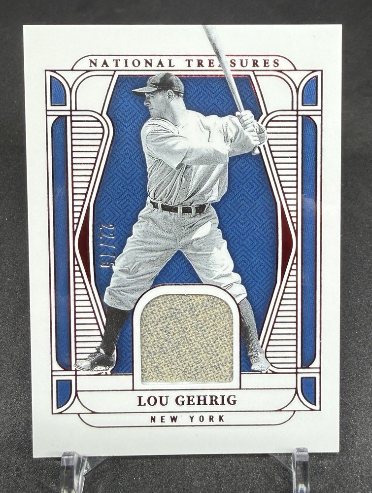 2025 Panini National Treasures Lou Gehrig Material Treasures Red  /75 Game Used