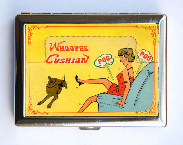 Whoopee Cushion Illustration Cigarette Case Wallet Business Card Holder