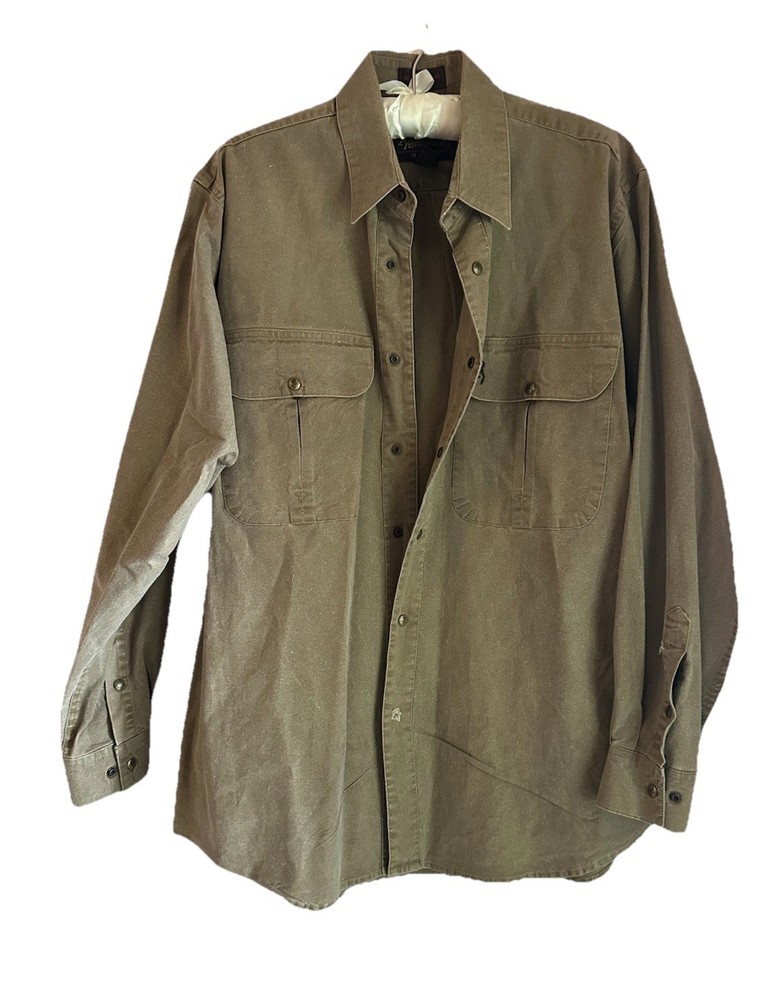 Browning Super Naturals Button Up Shirt Men’s L Tan Hunting Work Shirt 💯 Cotton