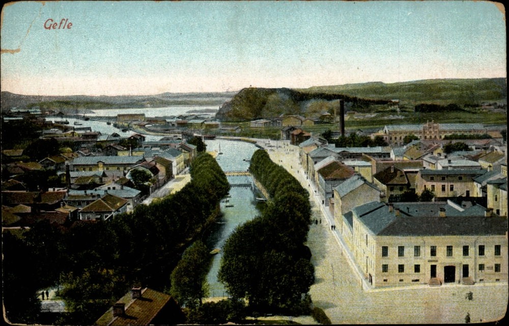 Gavle Sweden view vintage postcard s165