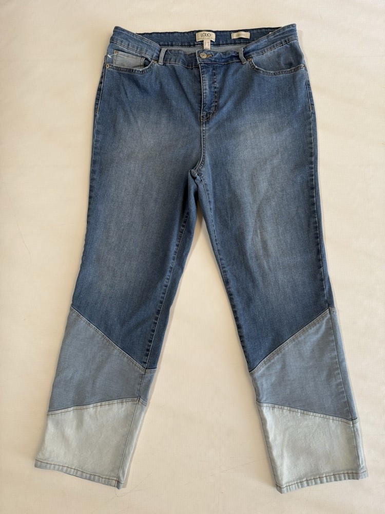 LOGO Lori Goldstein Women’s Stretch Straight  Soft Jeans Pockets Pants Sz 18W