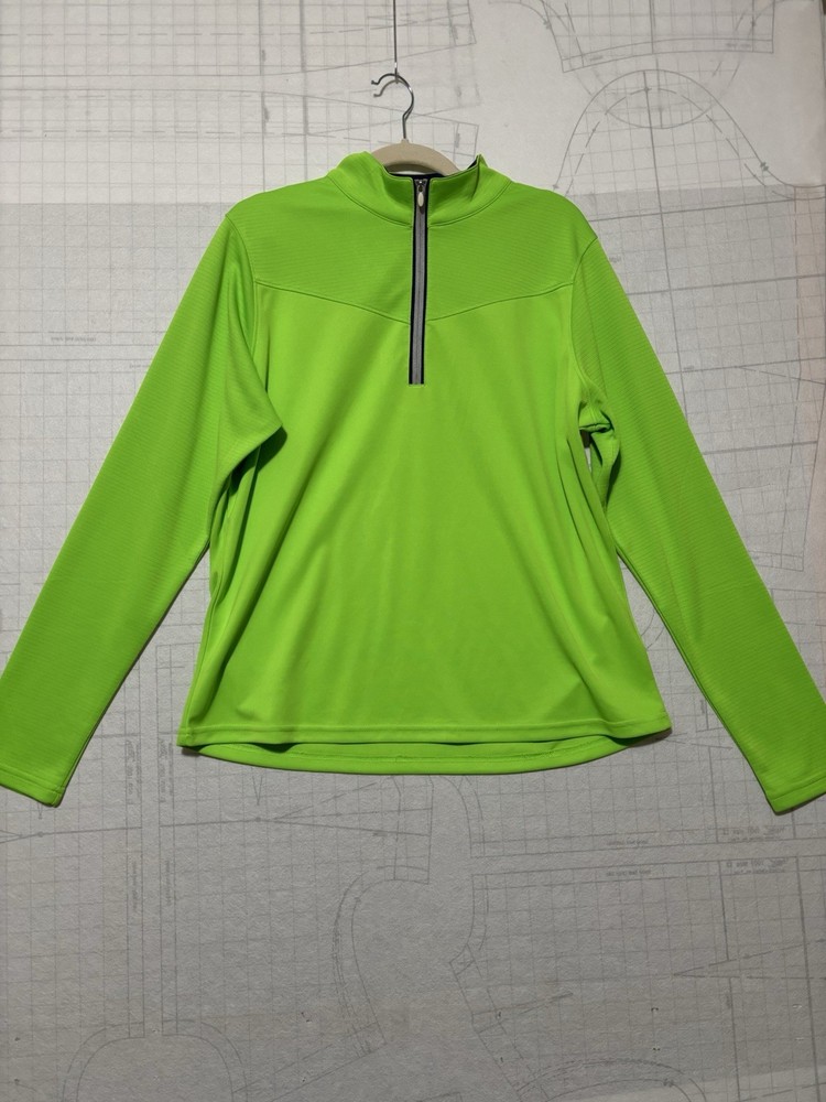 Tommy Armour Golf Dri Logic Mens XXL Green Quarter Zip Long Sleeve Pullover