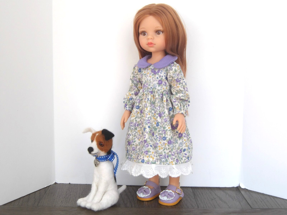 Paola Reina doll outfit, Long sleeve dress & shoes, 13