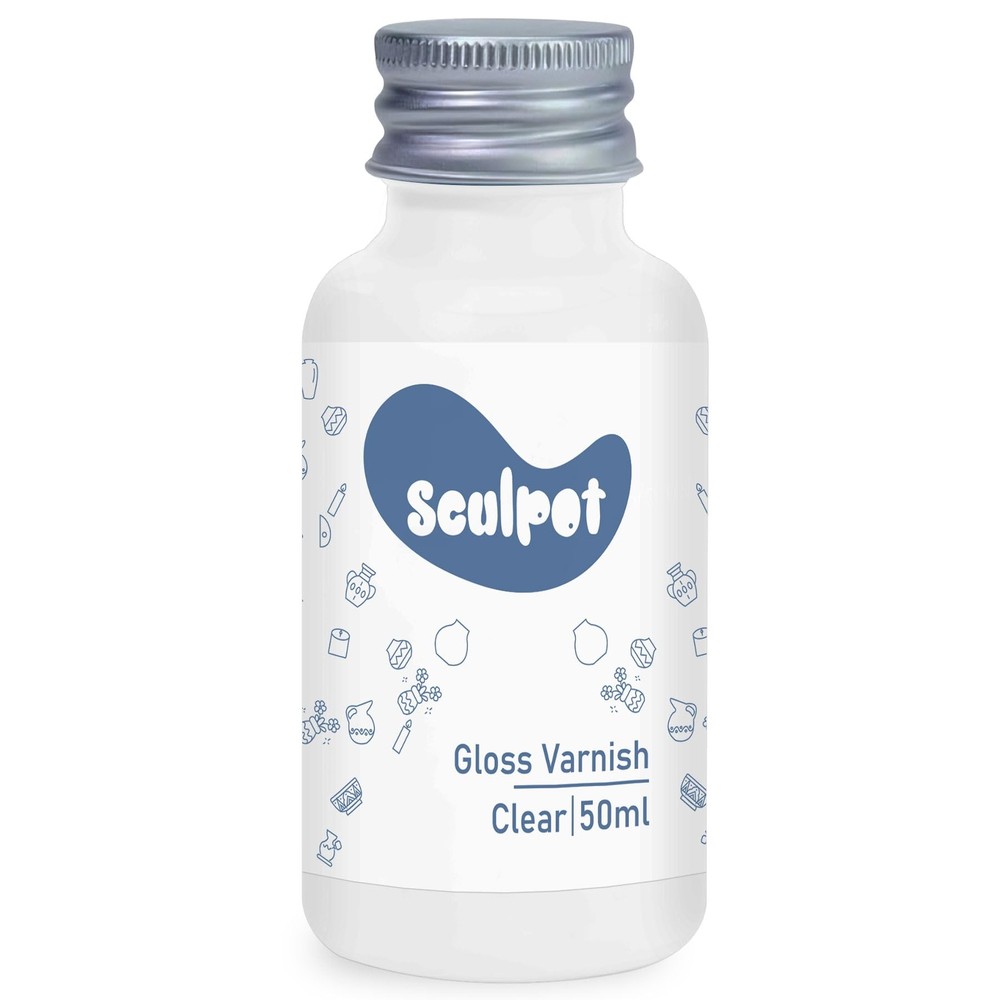 1DFAUL Air Dry Clay Varnish,50ml Gloss Finish Glaze for Air Dry Clay, Clay Pa...