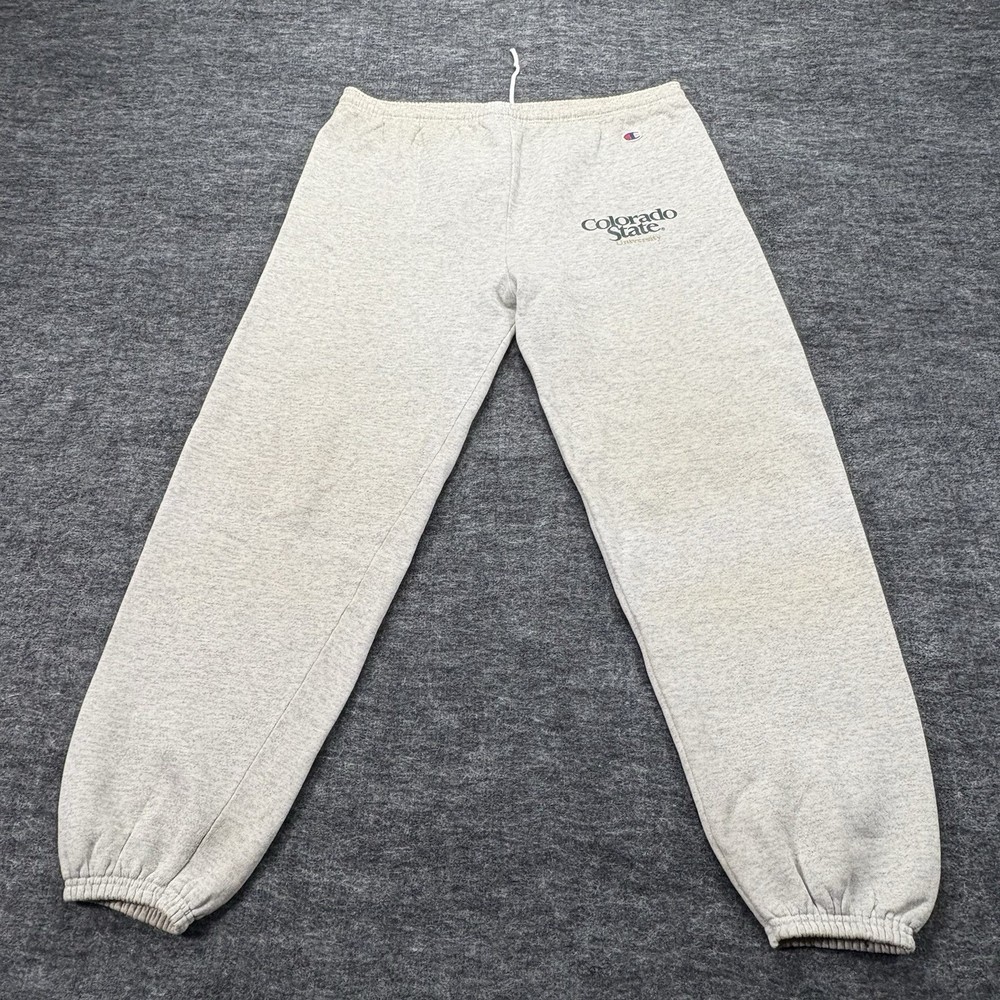 VTG Champion Colorado State Sweatpants USA Mens L Reverse Weave Gray