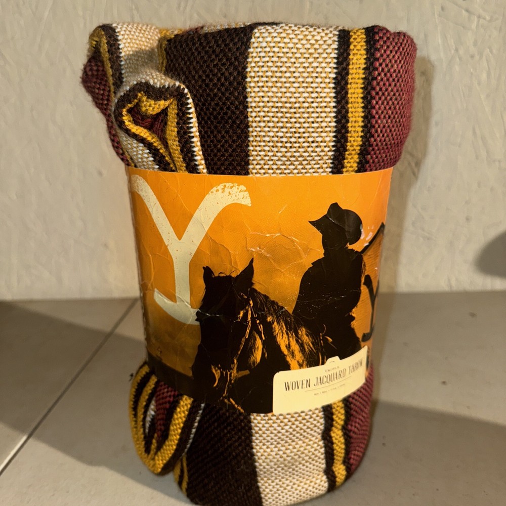 46 × 60in Triple Woven Jacquard Throw Blanket, Authentic YELLOWSTONE Merchandise