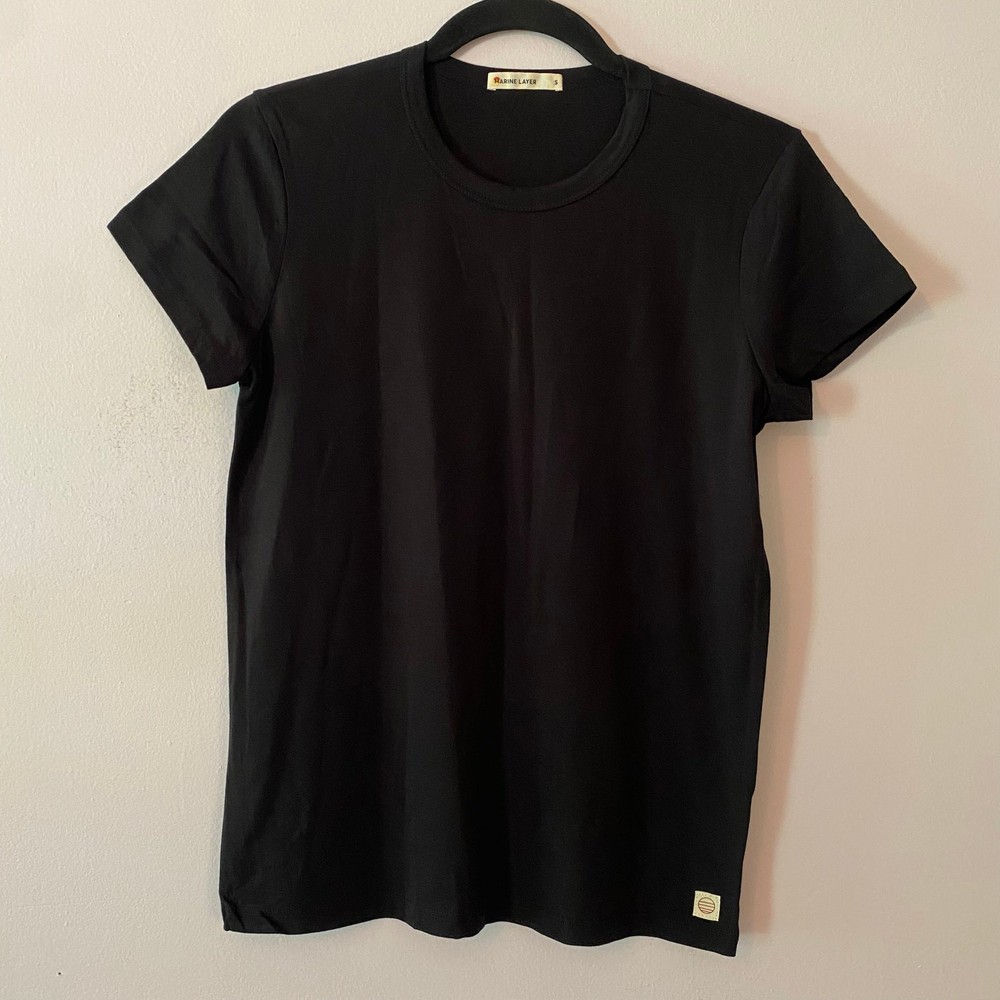 Marine Layer Black Crewneck Tee T-Shirt Minimalist Casual Women's size Small