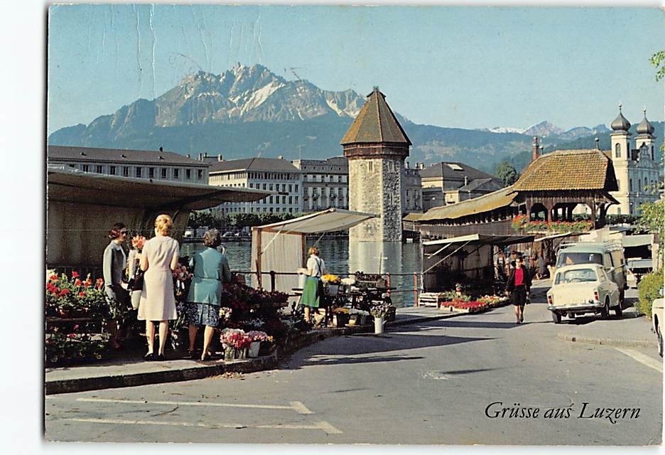 Postcard Scenic View in Lucerne Switzerland