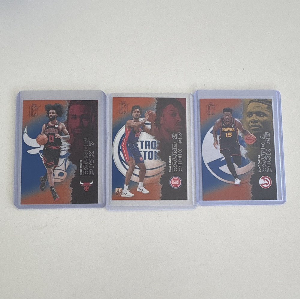 Topps Chrome NBA 2024-25 Rookie 3-Card Lot Coby White/Lanier/Capela #