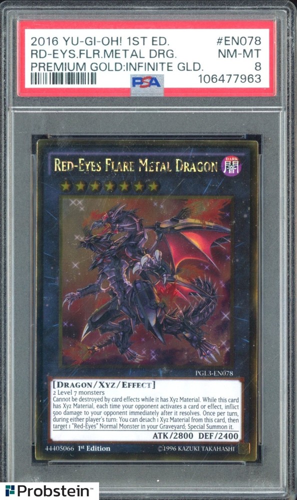 2016 Yu-Gi-Oh! 1st Ed Prm. Gold Infinite Gld. Red-Eyes Flare Metal Dragon PSA 9PROBSTEIN is actively accepting consignments !!