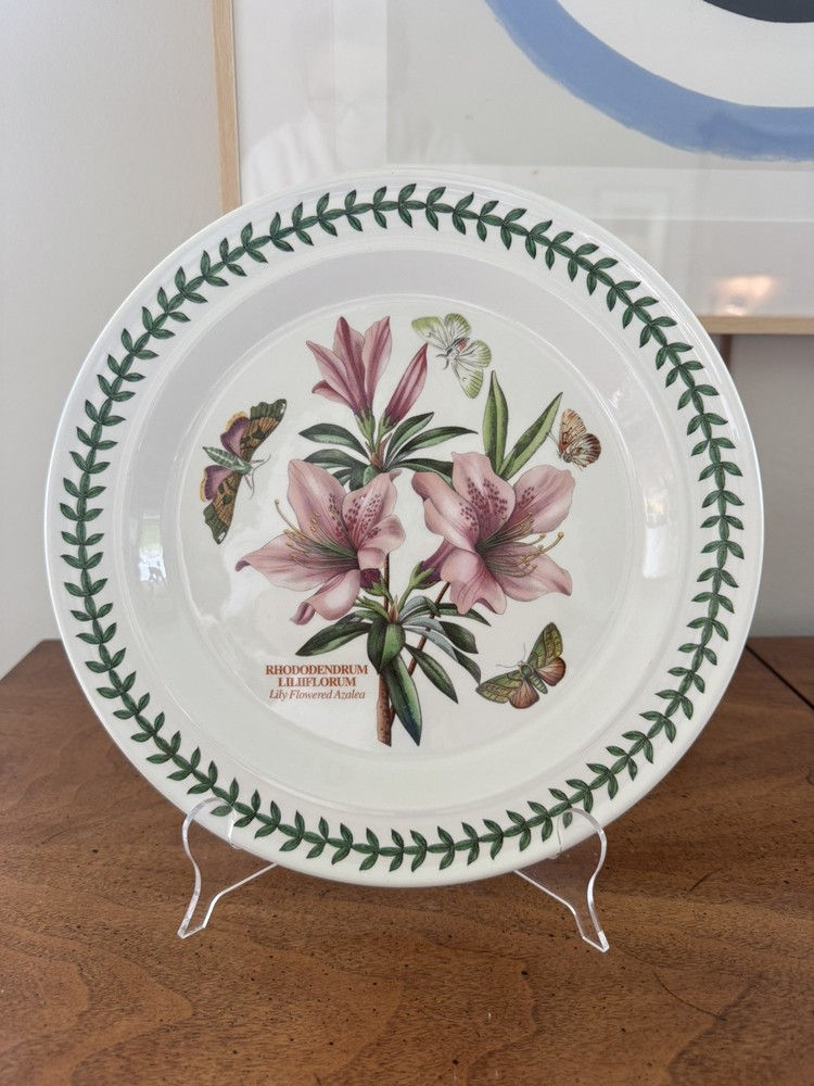 NEW Portmeirion Botanic Garden 10.5” Lily Flowered Azalea Dinner Plate, England