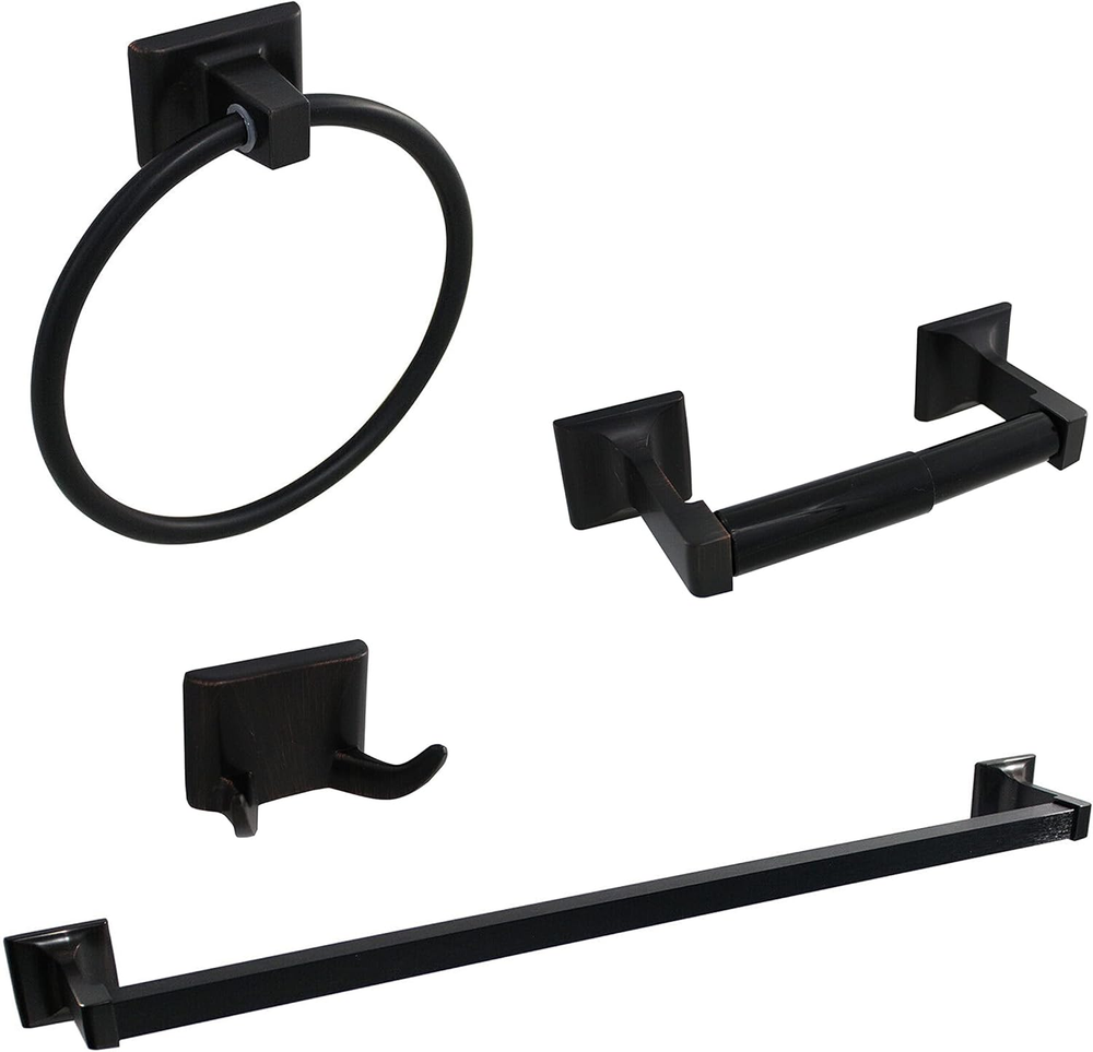 4 Piece Towel Bar Set Bath Accessories Bathroom Hardware with 24
