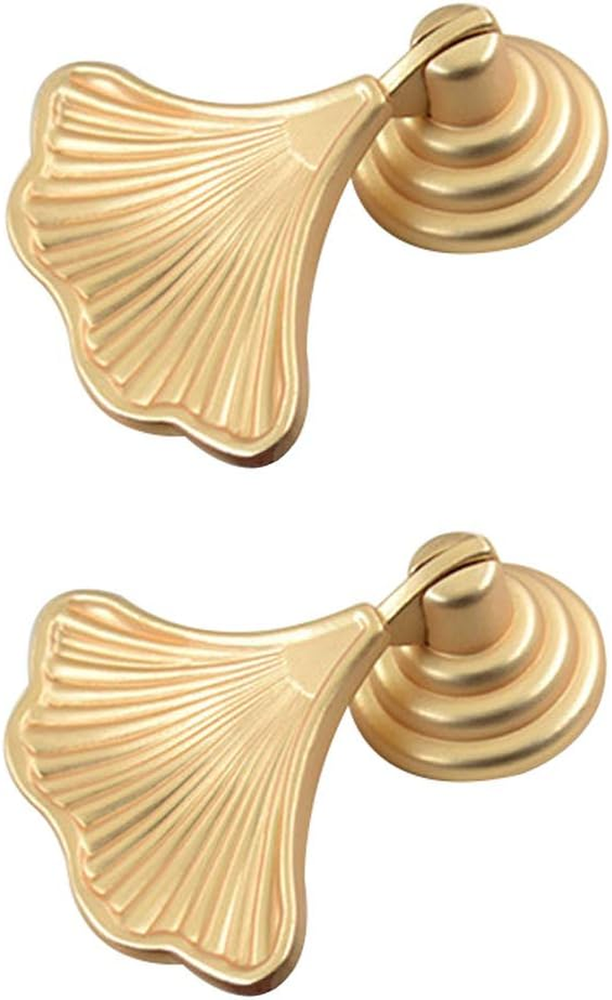 Golden Drop Ginkgo Leaf Furniture Knob Handles Elegant Pendant Pull Fashion Design