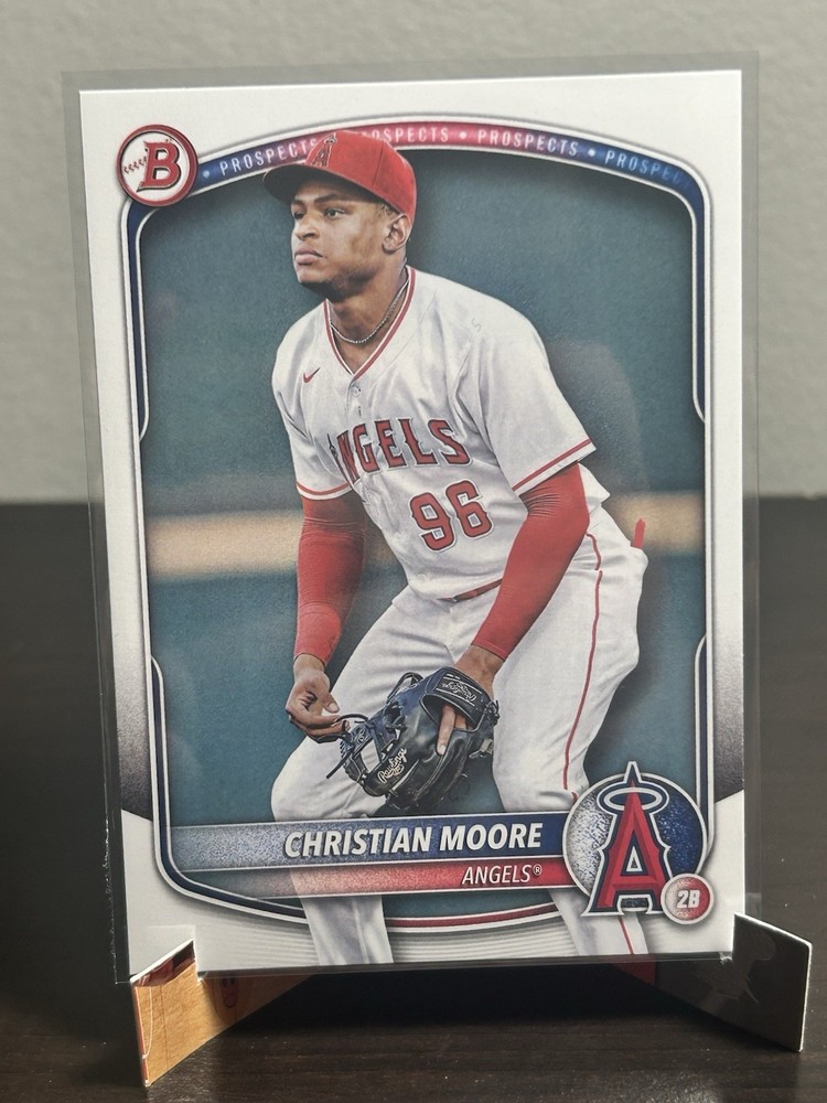 Christian Moore 2025 Bowman Rookie Card BP-107 Los Angeles Angels Prospect