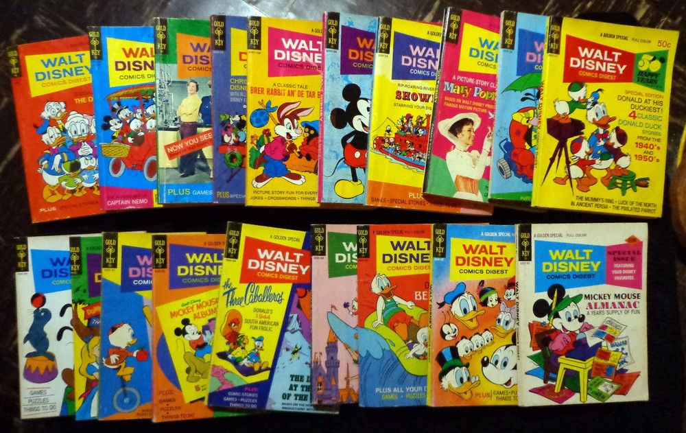 19 Bronze Age Gold Key Walt Disney Comics Digest Magazines