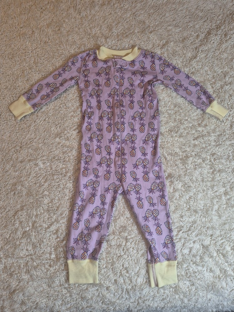 Hanna Andersson Pineapple Zip Pajamas 18-24m Long Sleeve One Piece Fruit Sleeper