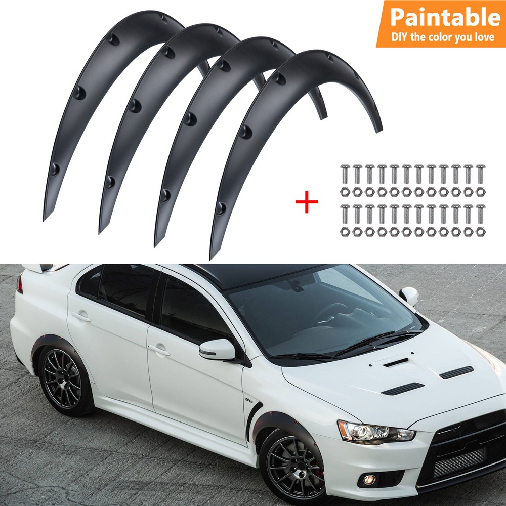 4PCS 89cm Universal Flexible Car Fender Flares Body Kit Wheel Extra Wide Firm.