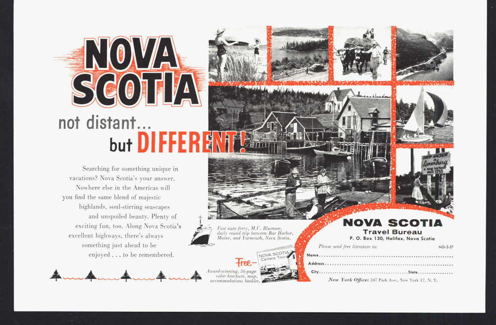 1957 Nova Scotia Yarmouth Canada Vintage Print Ad