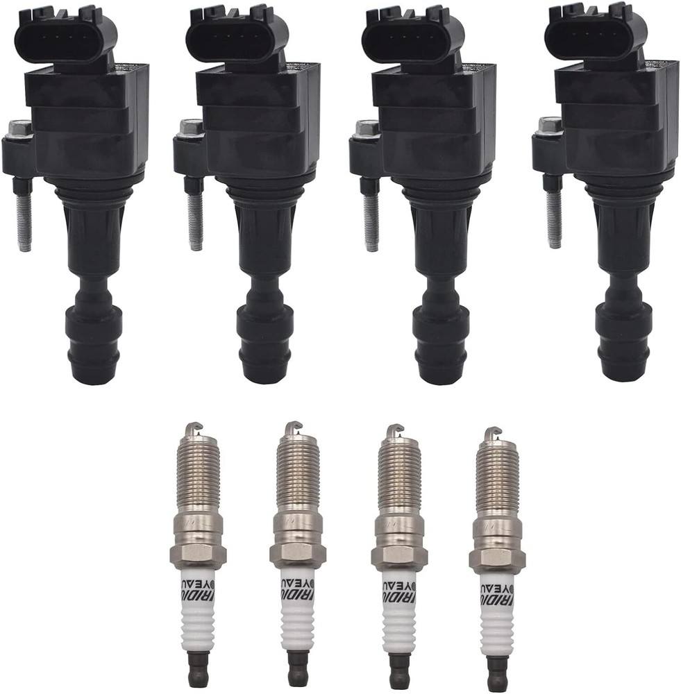 4 Ignition Coil & Spark Plug For Chevy Equinox Buick Regal Saturn GMC 2.4L UF491