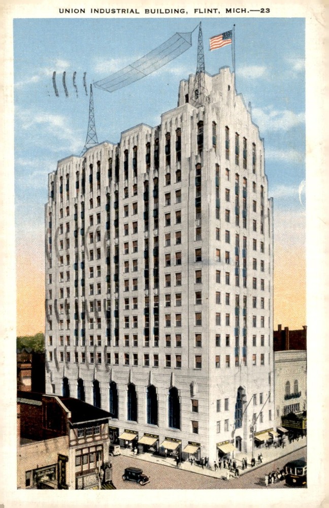 Union Industrial Building, Flint, Michigan - 1936 Postcard