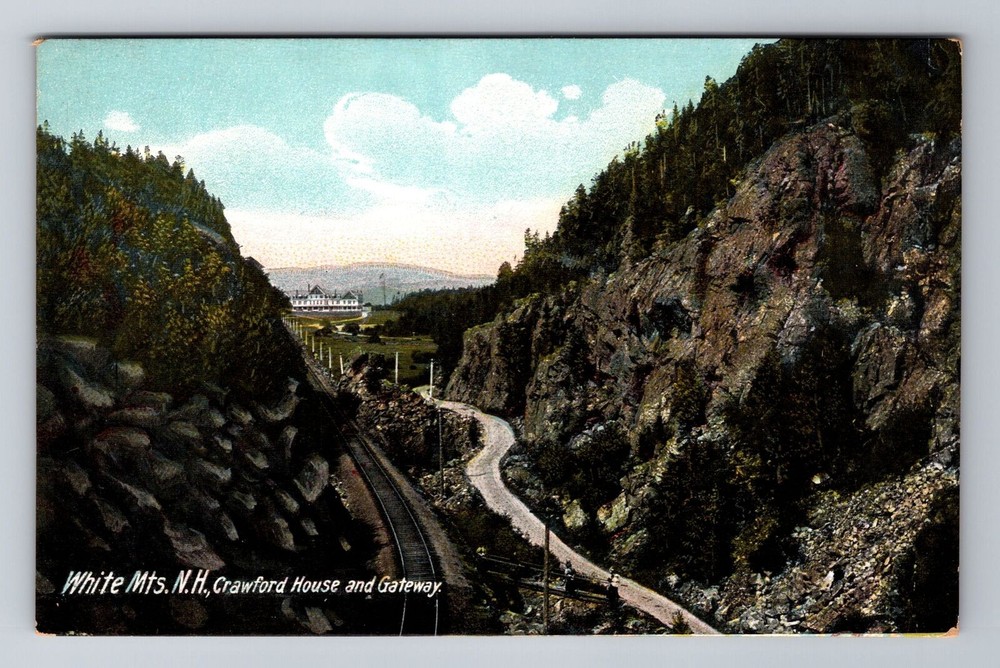 White Mountains NH-New Hampshire, Crawford House And Gateway, Vintage Postcard